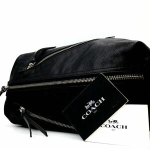 1円 【極美品・定価10万】COACH コーチ ショルダーバッグ ハンドバッグ トンプソン レザー 大容量 レディース メンズ ブラック 黒