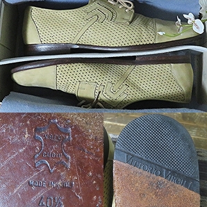 ヴィットリオヴィルジリ VITTORIO VIRGILI シューズ 25.5cm イタリア製 40.5 ベージュ系 メンズ 中古品 やや傷や汚れあり カジュアル 紐靴の画像8
