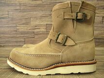 送無 USA製 黒タグ 新品デッド 純正ソール付 CHIPPEWA チペワ 97875 7インチモックトゥ エンジニア スエード レザー ブーツ サンド 28.0 ①_画像5