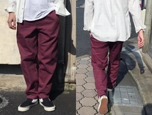 送無 DESCENDANT ディセンダント SHORE 04 TWILL PANTS BURGUNDY ショア ツイル チノ ワイド テーパード イージー パンツ バーガンディー 2_画像4