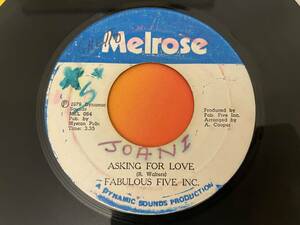 FABULOUS FIVE INC / ASKING FOR LOVE JAMAICAN SOUL 45 BIG HIT 人気盤　試聴