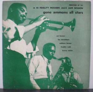 【US-Orig】PRESTIGE LP211 ★ ART FARMER・GENE AMMONS ALL STARS /Jam Session (F Redd,K Crarke)★ DG・耳・７E・フラット・RVG・10吋