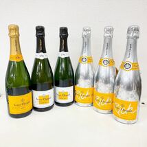 未開栓 Veuve Clicquot ヴーヴクリコ 6本セット まとめ Rich DEMI-SEC ホワイトラベル BRUT イエローラベル シャンパーニュ CHMPAGNE _画像1