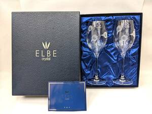 【16190】1円スタート ELBE crystal エルベクリスタル シャンパングラス インテリア 食器
