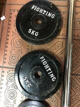 ダンベル　Fighting 5Kg×2　2.5kg×2　ハンドルバー：180ｃｍ×1_画像4