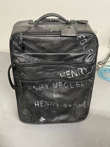 珍品・希少品 HENRY BEGUELIN エンリーベグリン キャリーバッグ 定価30万円 トラベルバッグ スーツケース キャスター付き 機内持ち込み