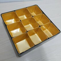 ★新品未使用★ 特価品！鶴柄《五段重》6.5寸 (内寸190×190×46mm)＋個食容器(小)43ケ・(大)1ケ /おせち 正月 花見 運動会 弁当 金内皿 ma_画像6