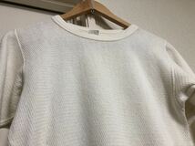 60sヴィンテージ MADE IN USAアメリカ製 ペニーズPennysタウンクラフトTOWNCRAFTサーマルロングTシャツsize M38-40刺繍タグ首リブダメージ_画像8