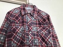 【送料込み】80sヴィンテージMADE IN USA アメリカ製Teen shirtプリントネルウェスタンシャツsize20 36 14 1/2_画像6