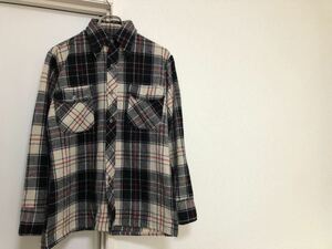 70s ヴィンテージMADE IN USA アメリカ製チェックウールシャツsize15 M 15 1/2