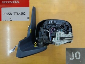 ホンダ／Ｎ ＢＯＸ　ＪＦ３　左サイドミラーのみ　カバー欠品　７P　ウインカー付『印字J0』No.861380【品番　76258-TTA-J02】