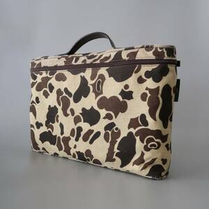  Old [Herve Chapelier Duck Hunter duck nylon ko-te.la Brief bag France made ] Vintage tablet camouflage PC case 