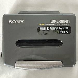 【通電OK・ジャンク品】SONY WM-SX77 グレー カセット プレーヤー ウォークマン　ソニー CASSETTE WALKMAN