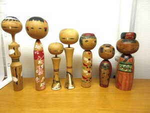 こけし7本★ビンテージ創作こけし★7 ps vintage kokeshi very nice ! (mm18)