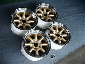 ★美品！深リム！★RS ワタナベ 8スポーク 14×6.5J/7.0J 4穴 PCD100★ツラナベ！希少サイズ！４本セット！★ユーノスロードスター等に★