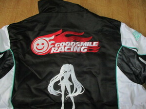gdo Smile racing Hatsune Miku * super GT. Logo with cotton protection against cold jacket unused size L dead stock 