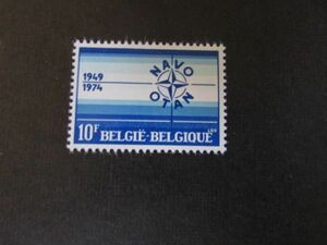 34　ベルギー；N.A.T.O.のエンブレム　1種完　1974-3