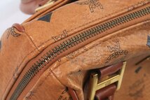 MCM エムシーエム ヴィセトス ブラウン キャメル ミニボストン ハンドバッグ 手持ち 手提げ 鞄 レザー 総柄 レディース かばん 0244-HA_画像8