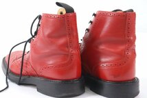 トリッカーズ Tricker's カントリーブーツ ウィングチップ ショート ブーツ レッド 赤 サイズ7 革靴 イングランド製 箱付 0317-HA_画像10