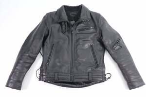 Liugoo Leathers リューグーレザース ライダースジャケット カウレザー アウター 上着 牛革 サイズM ブラック メンズ 0302-HA