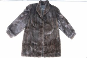 BLACKGLAMA ブラックグラマ ×LANVIN ランバン 毛皮 ファー コート 上着 ミドル丈 ミンク サイズ11 ブラウン系 レディース 1046-HA