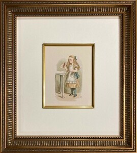 【特価】　≪　　不思議の国のアリス　　≫　 アンティークオリジナル木版画　 　HOW ALICE GREW TALL　 　1889年　　SIR JOHN TENNIEL