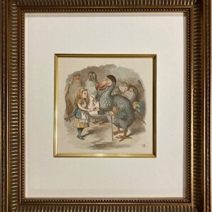 【特価】 ≪ 不思議の国のアリス ≫ アンティークオリジナル木版画 THE CAUCUS-RACE 1889年 SIR JOHN TENNIEL