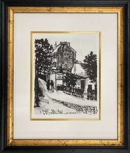 【特価】　≪　　モーリス・ユトリロ　　≫　　オリジナルリトグラフ【石版画】　　CABARET DE LAPIN AGILE 　　1927年　　MAURICE UTRILLO