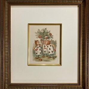 【特価】 ≪ 不思議の国のアリス ≫ アンティークオリジナル木版画 THE RED ROSE-TREE 1889年 SIR JOHN TENNIEL