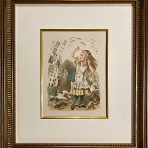 【特価】 ≪ 不思議の国のアリス ≫ アンティークオリジナル木版画 THE SHOWER OF CARDS 1889年 SIR JOHN TENNIEL