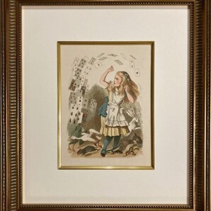 【特価】　≪　　不思議の国のアリス　　≫　 アンティークオリジナル木版画　 　THE SHOWER OF CARDS　 　1889年　　SIR JOHN TENNIEL