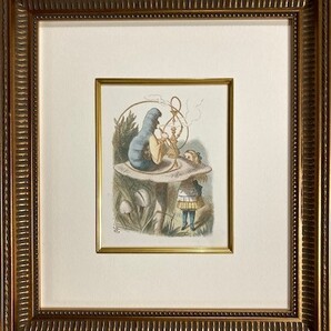 【特価】 ≪ 不思議の国のアリス ≫ アンティークオリジナル木版画 THE BLUE CATERPILLAR 1889年 SIR JOHN TENNIEL