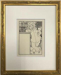 【特価】　≪　　オーブリー・ビアズリー　　≫　　オリジナルラインブロック　　PIERROT-TITLE PAGE　　1901年　　AUBREY　BEARDSLEY