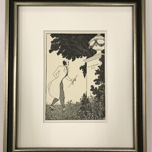 【特価】 ≪ オーブリー・ビアズリー ≫ オリジナルラインブロック ET IN ARCADIA EGO 1900年 AUBREY BEARDSLEY