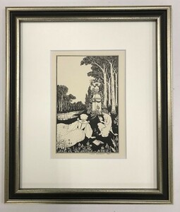 【特価】　≪　　オーブリー・ビアズリー　　≫　　オリジナルラインブロック　　A　CATALOGUE　COVER　　1899年　　AUBREY　BEARDSLEY