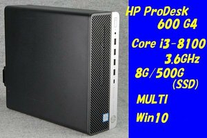 O●HP●ProDesk 600 G4●Core i3-8100(3.6GHz)/8G/500G(SSD)/MULTI/Win10●1