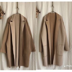 レア MAXMARA STUDIO マックスマーラ ステュディオ 2015AW REVERSIBLE COAT リバーシブル コート ダブルフェイス カシミヤ混