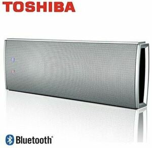 TOSHIBA ポータブル Bluetooth4.0 スピーカーTY-WSP61 内蔵マイク搭載 ワイヤレススピーカー　ポーチ・ストラップ付き シルバー【新品】