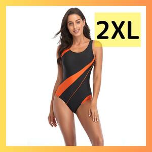 [Orange] 2xl Swimsuit Ladies Fitness Pad Countinguid