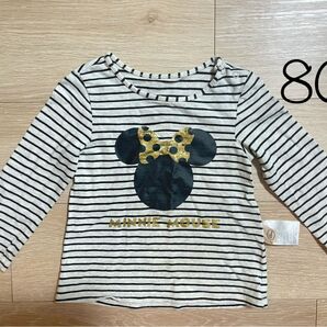 H&M トップス　Tシャツ　ディズニー　長袖　女の子　ミニマウス　80