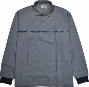 [クロコダイル] ポロシャツ 衿切り替え 長袖 大きいサイズ QUICK DRY 2Lサイズ 2青 1002-03200