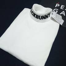 正規品　新品　PEARLY GATES　パーリーゲイツ　ジャックバニー　メンズ　タートルネックセーター　お洒落なロゴデザイン　ホワイト　size6 _画像1