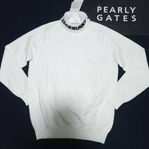 正規品　新品　PEARLY GATES　パーリーゲイツ　ジャックバニー　メンズ　タートルネックセーター　お洒落なロゴデザイン　ホワイト　size6 _画像2
