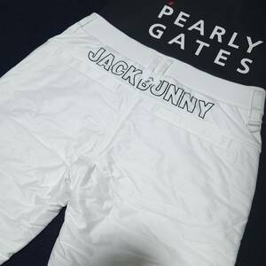 正規品　新品　PEARLY GATES　パーリーゲイツ　ジャックバニー　バックロゴ中綿パンツ　裏起毛　暖ったか　お洒落なロゴ　ホワイト　size4