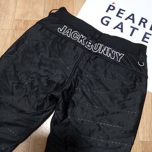 正規品　新品　PEARLY GATES　パーリーゲイツ　ジャックバニー　バックロゴ中綿パンツ　裏起毛　暖ったか　お洒落なロゴ　ブラック　size4