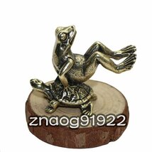 アンティーク　真鍮　カエルミニチュア　置物　装飾彫像 ZCL864_画像2