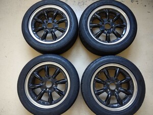 SSRワタナベ 15インチ6.5J+38 PCD100 4H イーグルRS195/55r15中古タイヤホイール4本