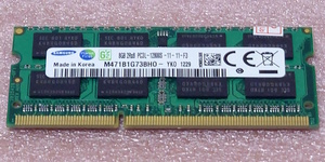 □Samsung M471B1G73BH0-YK0 - PC3L-12800S/DDR3L-1600 204Pin DDR3 S.O.DIMM 8GB 動作品