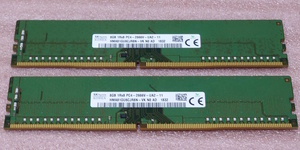 ◎SK hynix HMA81GU6CJR8N-VK 2枚セット - PC4-21300/DDR4-2666/PC4-2666V 288Pin DDR4 UDIMM 16GB(8GB x2) 動作品