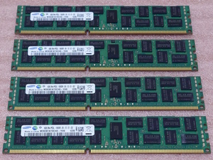 □Samsung M393B1K70CH0-YH9 4枚セット - PC3L-10600R/DDR3L-1333 ECC REG/Registered 240Pin DDR3 RDIMM 32GB(8GB x4) 動作品